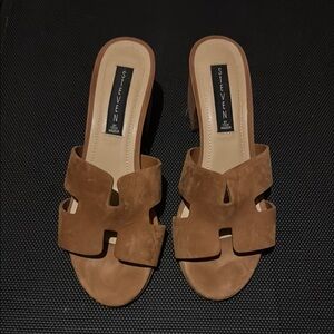 Steven By Steve Madden Brown Sandals with H Cut-Out Design 9.5